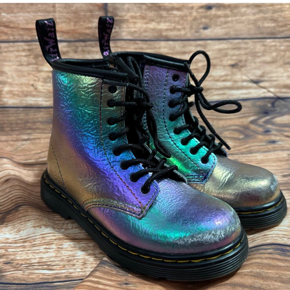 Dr Martens Iridescent Boots 1460 J Juniors Youth US SZ 10